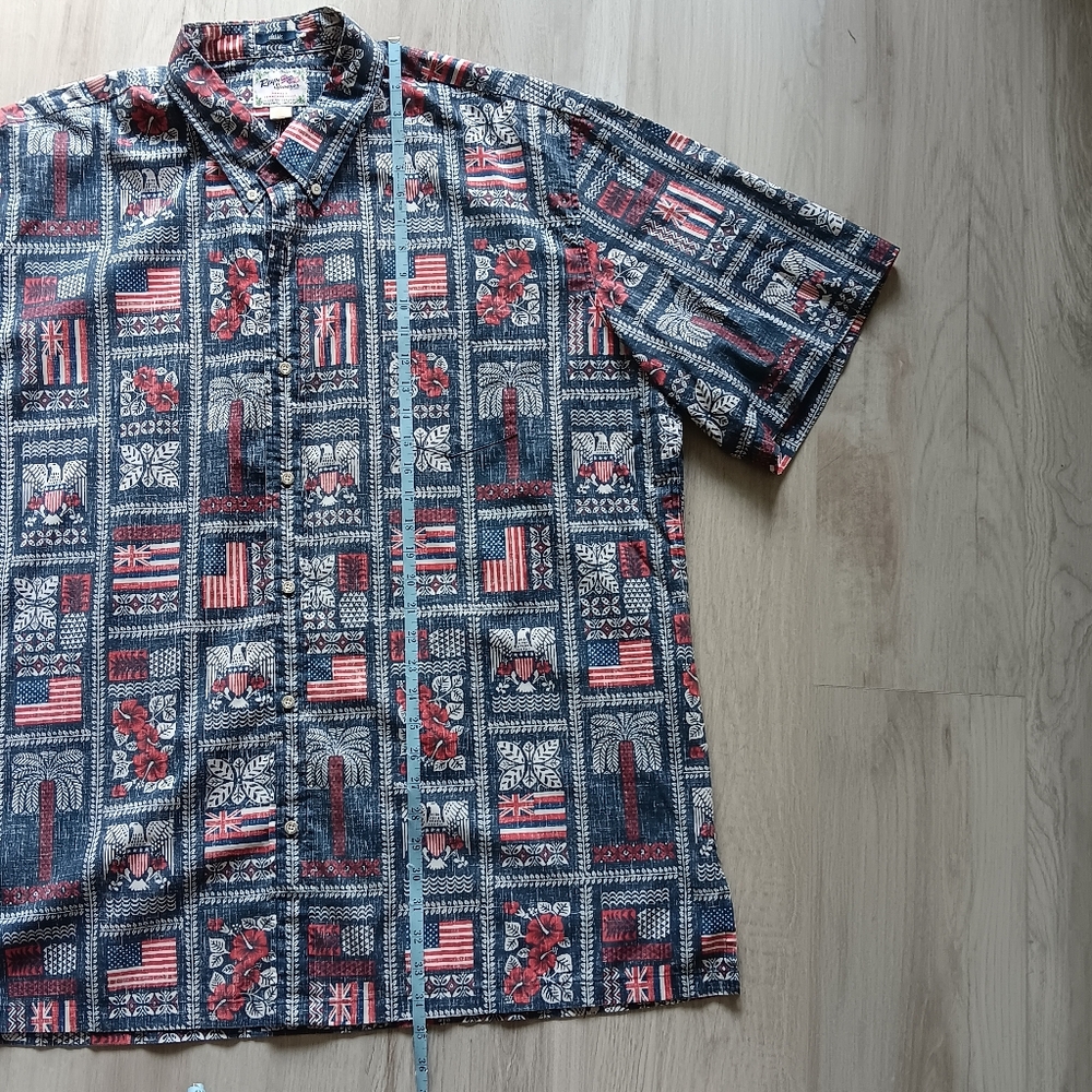Reyn Spooner Summer Commemorative Limited Issue Shirt Flag Red White Blue 3XL - Picture 6 of 10